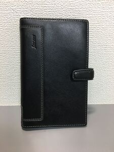 Filofax ファイロファックス レザー システム手帳 ブラック 6穴