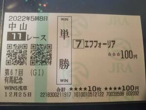 ［単勝馬券 エフフォーリア］☆2022年12月25日/第67回_有馬記念★