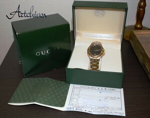 ☆時計☆GUCCI (グッチ)☆9040M☆BK文字盤 メンズ クォーツ 腕時計☆稼動品『VRW-210』