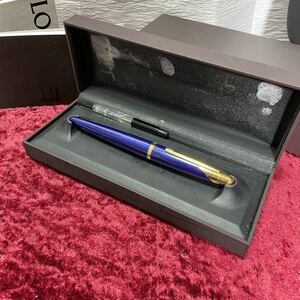美品 K18 750 dunhill ダンヒル アズールブルー 万年筆 ペン