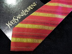 ♪今週の特売980円～♪1615♪状態並品【YSL】サンローラン【模様 ストライプ 柄】ネクタイ♪