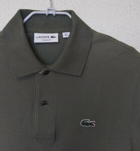 【美色】ラコステ LACOSTE ポロシャツ グリーン 美品 L1212 CLASSICFIT 日本製 正規品 サイズ3 M 半袖シャツ ゴルフウェア フレラコ