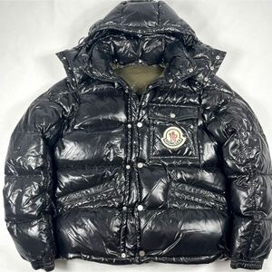 廃盤モデル◎希少XL モンクレール 美品 極暖 MONCLER ダウンジャケット K2 高級ダウン デカワッペン メンズ 光沢 ブラック 肉厚 アニメタグ