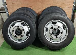 205/70R17.5 (115/113 LT) DUNLOP ENASAVE SPLT50【2022年】(TOPY スチール) 17.5X5.25 OFF115 5H/208(実測) 6本セット！キャンター