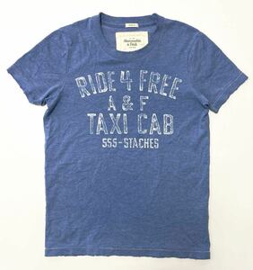 衝撃の1円スタート！ファン待望モデル！【Abercrombie&Fitch アバクロンビー&フィッチ】プリント 半袖Tシャツ【サイズS】水色 N-L4