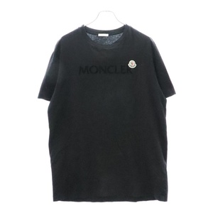 MONCLER モンクレール 23AW ロゴパッチ クルーネック 半袖Tシャツカットソー ブラック I10918C00064 B390T