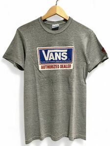 80s Hanes バンズ VANS/AUTHORIZED DEALER T-SHIRT ロゴプリントTシャツ /USA製/ size M 霜降り