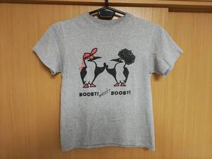 MADE IN U.S.A.アメリカ製!チャムス半袖TシャツXSサイズBOOBY! meets BOOBY!ハイタッチ灰色グレー赤REDアカアシカツオドリ米製!霜降りCHUMS