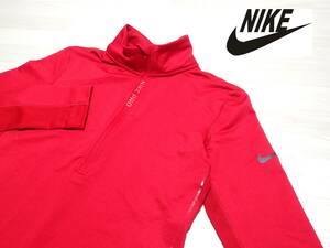 ☆NIKE　☆ナイキ　☆スポーツウエア　☆ゴルフウエア　☆ハーフジップ　☆YKKファスナー　☆モックネックプルオーバー　☆レッド　☆XL