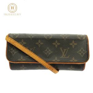 1円スタート LOUIS VUITTON ルイヴィトン ポシェットツインPM M51854 CA0031 モノグラム ショルダーバッグ 斜め掛け ブラウン レディース