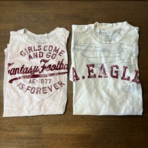 AMERICAN EAGLE アメリカンイーグル 半袖 Tシャツ 2枚セット 古着 M?/Lサイズ メンズ? レディース? ※コンパクト発送可 (●