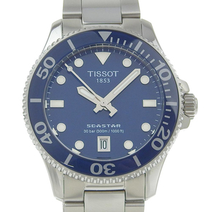 TISSOT ティソ シースター T120.210.11.041.00 腕時計 SS クオーツ メンズ 青文字盤【H161024373】中古