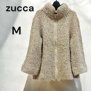 【美品・１点のみ】zucca ニットアウター　ジップアップ　もこもこ　M