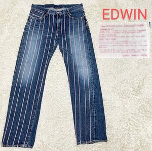 【13ozグランドセルビッチ★】33×33 EDWIN 赤耳ストライプ柄デニムパンツ/ジーンズ◆エドウイン (11)