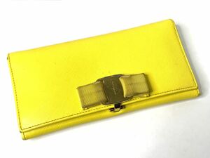 Salvatore Ferragamo/フェラガモ ロングウォレット 長財布 イエロー系 レザー