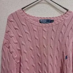 【Polo by Ralph Lauren】pink cotton knit