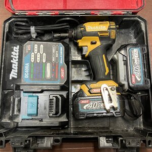 m001 J(100) マキタ makita 40V 充電式インパクトドライバ セット TD002GRDX イエロー バッテリー(BL4025)×2 充電器(DC40RA)付き 動作品