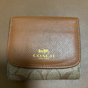 COACH シグネチャー コーチ ブラウン 三つ折り財布