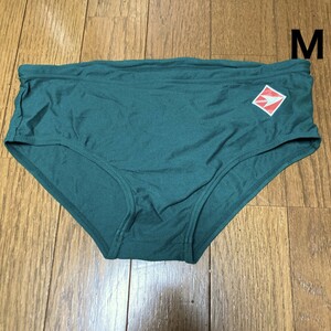 C729アシックス♪ストレッチ♪シンプルグリーンの男子競泳水着♪アンダーやコレクションやトレーニングにも♪サイズM