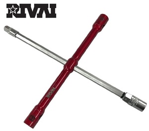 RIVAI スマートクロスレンチ SMART CROSS WRENCH タイヤ交換が楽々 コンパクト収納 車載 工具 カラー: レッド