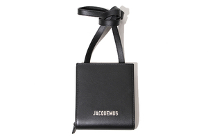 未使用品 JACQUEMUS ジャックムス LE GADJO STRAP WALLET レザーストラップ ウォレット 財布 ショルダーポーチ OS BLACK ブラック 216SL002