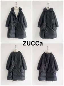 ZUCCa ロングダウンコート オーバーサイズSサイズ ブラック ズッカ 