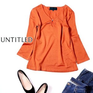 ☆☆ 美品 UNTITLED アンタイトル ☆☆ ウール100％ 上品綺麗め ラインストーン付き ニット プルオーバー 2号 M 秋 冬 22A11