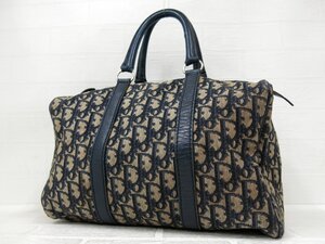 ◆美品◆Christian Dior クリスチャン・ディオール◆トロッター◆キャンバス レザー 本革◆ハンド バッグ◆紺 SV金具◆ヴィンテージ◆A8933