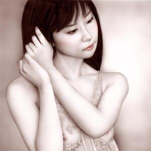 石川吾郎 2007年東スポ挿絵美人画 版画 女三国志114　