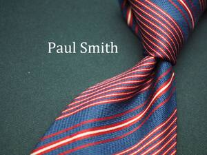 美品【Paul Smith ポールスミス】 C1577 ワイン ネイビー SILK ブランド ネクタイ 古着 良品