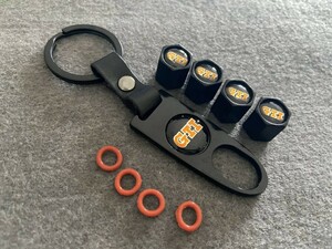 フォルクスワーゲン GTI 車のタイヤバルブキャップカバー エアバルブキャップ アルミ製 　ホイール 4個セット キーホルダー付き★201