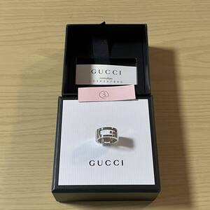 グッチ（GUCCI）③ シルバー925Gロゴリング、指輪、8号 新品　未使用　箱付き