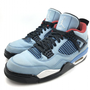 【中古】NIKE×TRAVIS SCOTT AIR JORDAN4 ブルー 27.5 308497-406 △状態 ナイキ×トラヴィススコット ジョーダン4[240024458432]