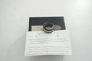 希少 美品 CHIN TEOチンテオ CAGE SCARRED RING ケージ リング 指輪 サイズUS8 MADE IN BERLIN 925 シルバー銀114P▲