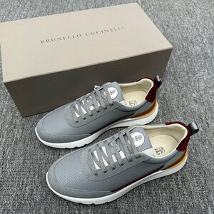 ブルネロクチネリ　BRUNELLO CUCINELLI メンズ　スニーカー　レザー　牛革　靴　シューズ　通気性　39-44　サイズ選択可能　b36