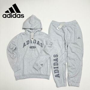 新品未使用 adidas【XL】スウェット セットアップ 上下 アディダス ルーズフィット スポーツ カジュアル 運動 ジャージ グレー 4962