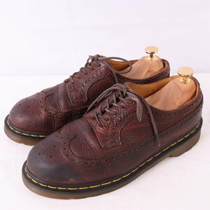 ドクターマーチン UK7/25.5cm-26.0cm/5ホール ウィングチップ 茶 ブラウン ブーツ レザー メンズ レディース dr.martens 中古 古着 dm3583