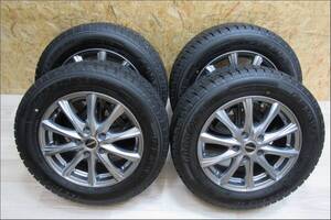 ★★6296★★グッドイヤー・215/60R16・冬・2022年・タイヤ・WAREN 16×6.5J・ET53・穴5・PCD114.3・社外アルミ4本★★ヴェゼル等