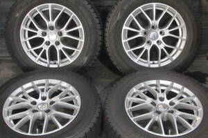 TD条件付送料無料 21年バリ山ダンロップ冬タイヤ 215/65R16×6.5J+33 5H PCD114.3 トヨタ用社外アルミ 4本セット ヴェルファイアルファード