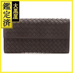 BOTTEGA VENETA　ボッテガ・ヴェネタ　小物　長財布　イントレチャート　　ダークブラウン　レザー　150509　【472】HA