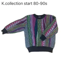 K.collection start ニットセーター プルオーバー 総柄 3D