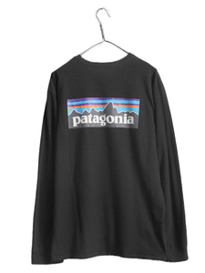 20年製 パタゴニア 両面 プリント 長袖 Tシャツ メンズ L/ 古着 Patagonia アウトドア ロンT ロングスリーブ ロゴT P6 バックプリント 黒