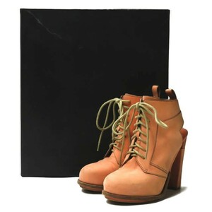 ALEXANDER WANG アレキサンダーワン DAKOTA LACE-UP BOOTIE ヌバックレースアップブーティー 36(22.5cm) ベージュ ハイヒール ☆☆lc12924