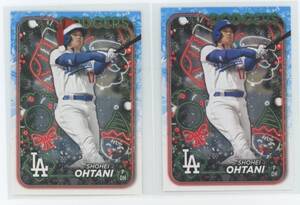 【大谷翔平/SHOHEI OHTANI(Los Angeles Dodgers)】2024 TOPPS Holiday & Photo Variations SHOHEI OHTANI 2枚セット/サンタ帽ヴァージョン