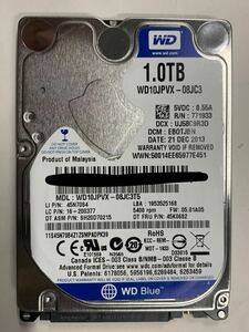 使用時間 1850時間 正常 WDC WD10JPVX-08JC3T5 1000GB 1TB n20240529-7