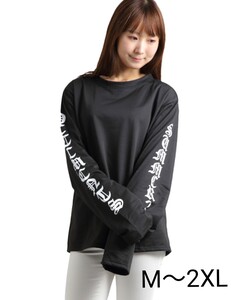 残りわずか　新品 選べる コットン素材 英字 袖ロゴ ロングTシャツ 長袖 オーバーサイズ 男女兼用 黒 大人気　即購入OK　【値下げ不可】