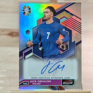 ジャック・グリーリッシュ 2023-24 Topps Finest Road to UEFA Euro Jack Grealish Auto England 直筆サインカード