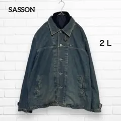 SASSON✨デニムジャケット Gジャン メンズ ライナー付き 秋冬　２Ｌ