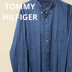 TOMMY HILFIGER ダークブルー 長袖シャツ XL