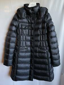 レシート有 新品 本物 モンクレール HERMINE ダウン コート 0 Moncler ジャケット ブラック 黒 ロゴ エルミンヌ 